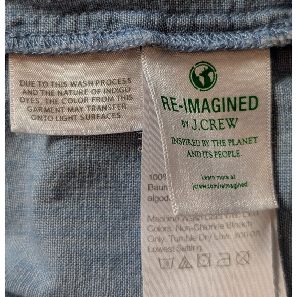 J. Crew Size 6 Chambray Dress Flutter Sleeve Babydoll Pockets Cotton Boho  Chic - Picture 9 of 12